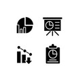 business analytics black glyph icons set on white vector image vector image