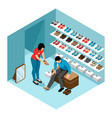 isometric shoe store concept vector image