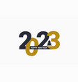 2023 new year banner with numbers in black gold vector image