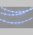 christmas lights bright xmas garland vector image