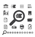 documents icons and library icon vector image