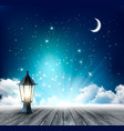 night sky background with crescent moon vector image