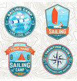 set summer sailing camp patches vector image vector image