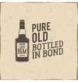 vintage handcrafted label emblem with old rum vector image