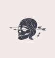black skull woman vector image