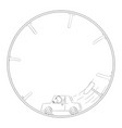 car moving in circle cartoon stick figure vector image vector image
