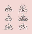 yoga icons line vector image vector image