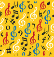 music note seamless pattern hand drawn sketched vector image vector image
