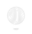 white topographic map circle logo concepttopo vector image vector image