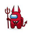 among us red character devil vector image vector image