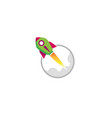 creative green rocket cloud logo vector image vector image