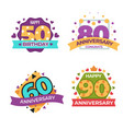 anniversary and greeting birthday isolated icons vector image