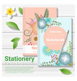 summer scene with colorful notebooks vector image