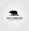 vintage bear walk logo symbol design vector image