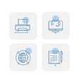 creative blue business icons design vector image vector image
