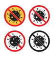 no virus sign stop coronavirus icon set vector image vector image
