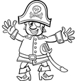 pirate captain cartoon for coloring book vector image