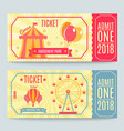 amusement park tickets set vector image