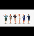 businesswoman various poses and costumes in set vector image