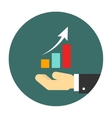 hand holding a chart diagram vector image vector image