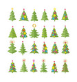 set of different elegant christmas trees vector image vector image
