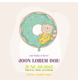 baby shower or arrival card - cat vector image