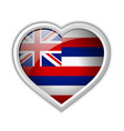 hawaiian flag heart shaped badge isolated vector image