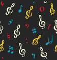 music note seamless pattern hand drawn sketched vector image vector image