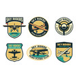 set vintage bush flying badge design vector image