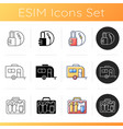 vacation icons set vector image vector image