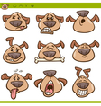 dog emoticons cartoon set vector image