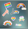 love wins lgbt logo symbols stickers flags vector image