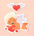 greeting card valentines day and letter vector image vector image