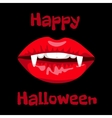 red lips of vampire vector image