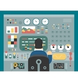 scientist businessman work in front of control vector image