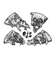 slices of pizza isolated on white background vector image