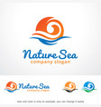 nature sea logo template design vector image