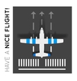 plane on the runway at airport top view vector image vector image