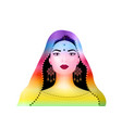 beautiful indian woman in colorful sari isolated vector image vector image