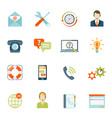 contact us customer support icons set vector image