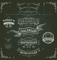 hand drawn banners and ribbons on chalkboard vector image