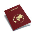 international passport with globe vector image