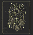modern magic witchcraft card with dream catcher vector image