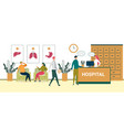 patient talk to receptionist in hospital hall vector image