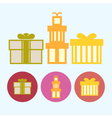 set icons with gift boxes vector image