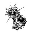 soaring spaceman in space astronaut reaches vector image
