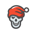 skull santa claus hat icon cartoon vector image vector image