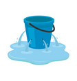 leaking bucket isolated vector image vector image