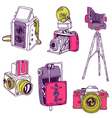 set of photo cameras vector image vector image