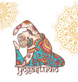yoga meditation pose ornamental vector image vector image